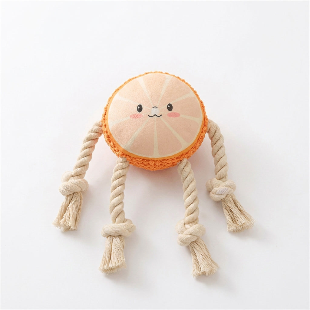 Avolo plush avocado squeaky dog toy on a white background