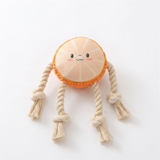 Avolo plush avocado squeaky dog toy on a white background