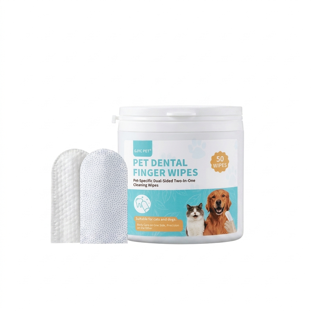 Fingerly finger dental wipes on a white background