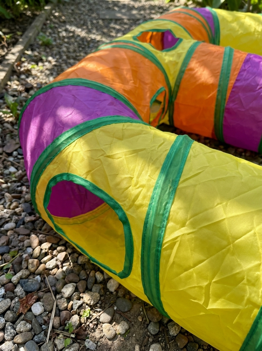 Close detail of the Nooklet tunnel nylon fabric and seam