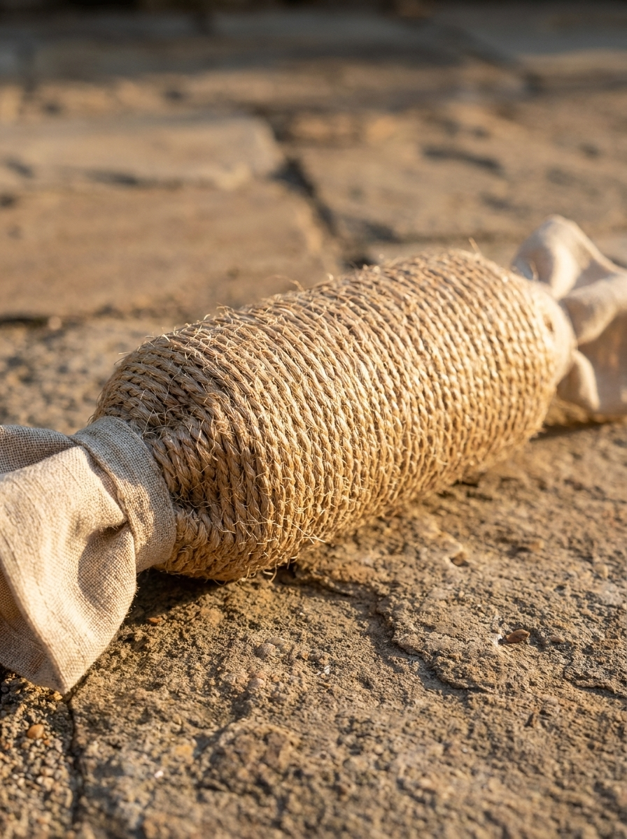 Close detail of the Sisalo scratcher tightly wound sisal wrap